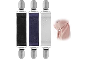 BANJIABB 3 Pezzi Clip Per Cardigan Elasticità Set,cinch Clip,Clip Per Cardigan Donna,Clip Per Cardigan,Maglione Clip Elastico Regolabile,per Abbigliamento, Guanti, Vestiti, Sciarpe(Nero, Bianco, Blu Reale)