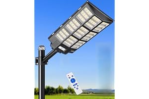 JAYNLT 4200W Farolas Solares Exterior, 3000K/4500K/6500K Farola Energía Solar con Sensor de Movimiento, Impermeable IP67 Foco Exterior y Control Remoto, Luz solar potente para Garage, Patio, Jardín