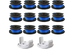 QENETY Zapasowa linka szpuli do trymera, kompatybilna z Ryobi One+ AC14RL3A, Olt1832 Rac124, 0,065"/1,6 mm, zamiennik żyłki, do Ryobi 18V 24V 40V Strimmer, bezprzewodowa linia trymera, 3,4 m (14 szt.)