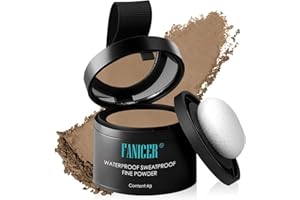 FANICER Retoca Raíces, Uso para Rellenar el Cabello Debilitado para Corregir y Densificar, Corrector para las raíces, Para Mujeres y Hombres, Larga Duración Cubre Canas -4g, Café profundo