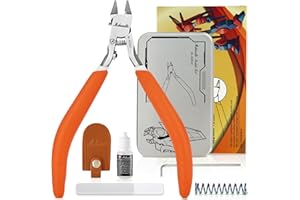mshandto Model Nippers 4.7" Ultra Thin Single Blade Gundam Nippers, Sprue Cutter Hobby Nippers, Model Kit Nippers for Plastic Gunpla Model Building Gift Box with Protective Cover & Spring