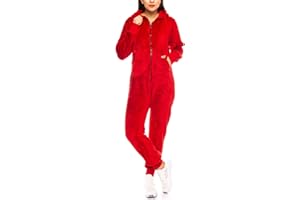 Crazy Age Damen Jumpsuit aus kuscheligem Teddy Fleece | Overall | Ganzkörperanzug Flauschig |Homewear