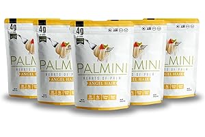 PALMINI Pasta Angel Hair - Palmito – Bajo en calorías – Bajo en carbohidratos – Keto - Vegano – Libre de OGM – Libre de Gluten – Sin azúcar – 338g | (Pack de 6 unidades)
