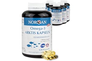 ‎NORSAN NORSAN Premium Omega-3 Arctic Cod Oil Capsules 6 x 120 Capsules - 1,500 mg Omega-3 per Serving - Fish Oil Capsules from Sustainable Wild Caught