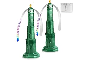 NALIKOSTY Lot de 2 répulsifs anti-mouches avec interrupteur - Répulsif automatique avec crochet Soft Stop - Pour table, terrasse, restaurant, protection contre les insectes - Vert