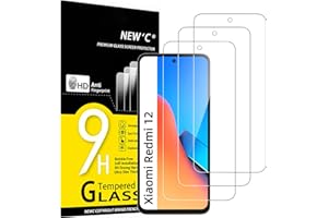 NEW'C Lot de 3, Verre Trempé pour Xiaomi Redmi 12 Protection efficace contre les Rayures - sans Bulles - Ultra Résistant (0,33mm HD Ultra Transparent) Dureté 9H Glass