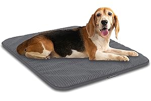 MyBestBuddy Hundematte grau Basic 90x70 cm L mit weichem Stoff extra für Haustiere - 40°C waschbar, allergikerfreundlich (100% Polyester) - Hundekissen bzw. Hundebett für große Hunde, 90 x 70 cm