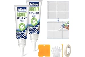 MALLBAOLA Joint Carrelage Blanc, 2 Paquets Joint Salle de Bain, Kit Réparation Carrelage pour Restaurer & Renouveler les Joints, Kit Joint Carrelage à Séchage Rapide et Imperméable pour Douche, Cuisine et Sols