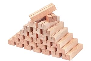 Gipizi 30Pcs Wooden Place Card Holders, Wood Photo Picture Card Holders for Weddings Banquets and Parties, Table Number Holder Stands, Wood Menu Holder for Restaurants