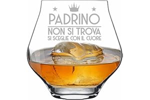 Colorfamily Bicchiere da Whisky o da Pinot con Incisione Padrino Il Migliore di sempre con dedica Idea Regalo in vetro