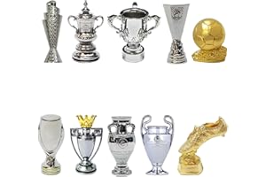 YYDSTES Mini Soccer Champions Trophy Metal Model High Simulation Football League Trophies Models Fans Collection Souvenir Desktop Ornaments Creative Gifts,A,10pc
