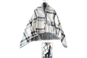 NCLCPVO Manta Para Silla De Ruedas Para Mujer, Chaqueta De Forro Polar Suave Con Botones Y Bolsillos, Manta Para Silla De Ruedas De Invierno Para Adultos, Manta Para La Rodilla, Manta Para Silla De Ruedas