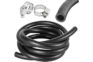 BEATIFIC Ø 19 mm Gummi Schlauch Kühlerschlauch, NBR Benzinschlauch (Innen 19mm/Außen 26mm), 1 Meter KFZ Kraftstoffleitung Dieselschlauch, Kühlwasserschlauch für Benzin Kraftstoff, mit 2x Schlauchschellen