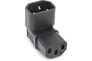 InLine® 16723F nätadapter IEC 60320 C14/C13, upp/nervinkel, 3 pol. kalla enheter