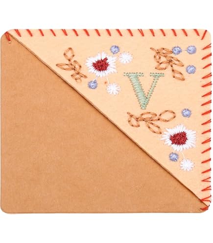 Litthing Marcapaginas De Esquina Bordado A Mano, 26 Letras Personalizados Marcapágina Estaciones Triángulo De Fieltro Regalos Para Amantes De Los Libros Hombres Mujeres