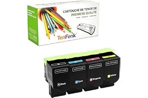 TenFenk Kompatibel tonerkassettbyte för Lexmark C2325 C232HK0 för användning med Lexmark C2325DW C2425DW C2535DW MC2325ADW MC2425ADWE MC2535ADWE MC2640ADWE skrivare, 4-pack,4p