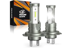 Pulilang Ampoules H7 LED, 55W 12000LM 6500K Blanc 300% de luminosité, Anti Erreur Canbus, 1:1 Mini Taille Non Polarité pour Remplacement de Phare Halogène de Voiture et Moto, 2 Lampe