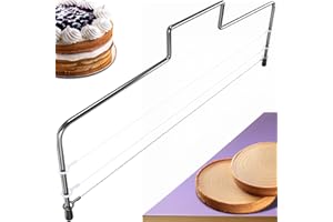4happy Tortenschneider - 32 cm Tortenbodenschneider, Edelstahl Kuchenschneider mit höhenverstellbarem Tortensäge Draht zum Schneiden des Tortenbodens in Schichten