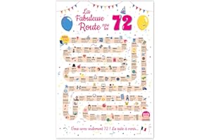 FestySpark Grande Carte Anniversaire 72 Ans Femme et Homme - Idée Cadeau 72 ans Homme et Femme - Decoration Anniversaire 72 ans - Birthday Card 1953 - Carte Original La Fabuleuse Route vers les 72