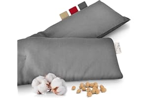 SÖLMO sølmo I poduszka z pestkami wiśni, na kark, ramiona, do kuchenki mikrofalowej – kojąca poduszka rozgrzewająca pod kark i zimno, naturalna poduszka z ziarnami (Manhattan Grey, 12 cm x 58 cm)