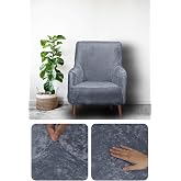 bibaha Kadife tekli koltuk &ouml;rt&uuml;s&uuml; Lastikli Kanepe &Ouml;rt&uuml;s&uuml; | Lastikli Koltuk &Ouml;rt&uuml;s&uuml; | Koltuk Kılıfı koyu gri 120 x 80