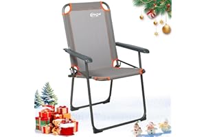 Portal Campingstuhl faltbar Klappstuhl Camping bis 100kg belastbar leicht Angelstuhl Strandstuhl klappbar hohe Rückenlehne für Outdoor Garten Festival Orange Grau