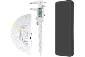 ESYNiC Calibro Digitale IP54 Impermeabile con Schermo + Spessimetro 150mm/6Inch con 32 Lame Calibro a Corsoio Acciaio Inox Frazioni/Pollice/Metrico per Lunghezza Larghezza Profondità Diametro