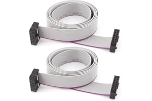 UXCELL sourcingmap 2pcs FC14P 14-Pin DIY IDC Douille Extension Câbles en nappe plate 100cm