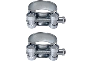 DIFORMA Paquete de 2 abrazaderas de tubo reforzadas fuertes de 44 a 47 mm, abrazaderas de manguera de tubo de acero galvanizado (2 piezas, 44 a 47 mm)