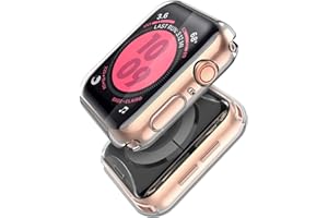Misxi 2-Stück für Apple Watch Series SE 2 (2024) / SE/Series 6 / Serie 5 / Series 4 Hülle Mit Displayschutz 44mm, Rundum Schutzhülle HD Ultradünne Schutz Case für iWatch, 2 Transparente