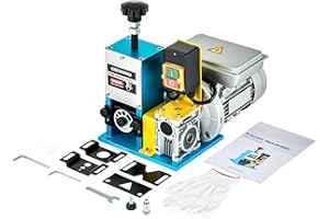 CREWORKS 180W Macchina Spelacavi Elettrica Professionale con Piastra Rotante 4 Diversi Piastre Foro per Cavo da 1.5mm a 25mm Spelafili Elettrico Professionale per il Riciclaggio dei Cavi