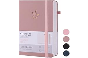 MGGAO Cuaderno de Diario Rayado, Diarios para Escribir, 320 Paginas, Cuaderno de Tapa Dura para Escribir, Papel Grueso de 100 g/m², Tamaño A5