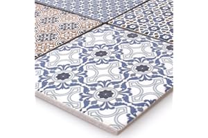 MOSAFIL Keramik Mosaikfliesen Daymion Vintage Retro Optik Blau Braun 97