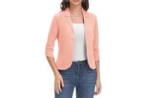 GRACE KARIN Blazer Mujer Elegante Chaqueta Elegante Manga 3/4 Abierta Informal Clásica