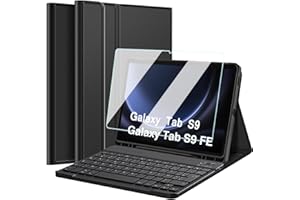 Nanhent Clavier Coque pour Samsung Galaxy Tab S9 FE 10.9" / Tab S9 11" 2023 (SM-X510/SM-X516/SM-X710/SM-X716B/SM-X718U), AZERTY Français Amovible Bluetooth Clavier Étui Housse avec Protection écran