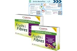 Constipation Relief Supplements Bundle includes 2 Packs of Ortis Fruits and Fibres Cubes (24 Cubes per Pack) with Go2 Health Ortis Benefits Card