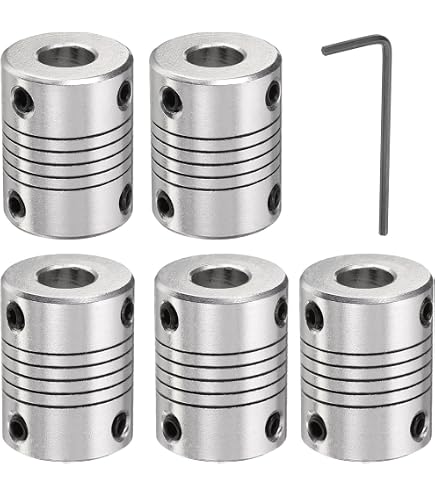 sourcing map 8mm à 16mm Accouplement d'arbre 40mm Longueur 32mm Diamètre Coupleur de moteur pas à pas Connecteur de joint en alliage d'aluminium pour imprimante 3D CNC Machine DIY Encodeur