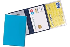 AGENDEPOINT.IT Tarjetero y tarjetas magnéticas 3 bolsillos (2 unidades) de PVC azul