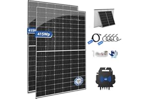 E-POLAR Solar Balkonkraftwerk 830 Watt Komplettset mit Halterung- 2 x 415w Solar Module,Wechselrichter AP Systems 800W mit WiFi Funktion,Inklusive Halterung,5 m Schukokabel,Balkon Solaranlage