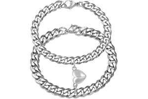 TempBeau Personalised Couple Bracelet Men Women : Matching Couple Bracelets Adjustable Length Customed Friendship Bangle for Boy Girl Friend Husband Wife Family Jewelry Gifts