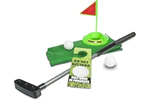 Monsterzeug WC Golfset, Golf Set für Toilette, Toiletten Golf, Lustiges Spiel fürs Klo, Spaßgeschenk - 98 x 71 cm (Kunstrasen)