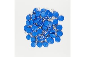 ReaIOKbii 125KHz EM4100 Key Fob RFID Access Card 50pcs/Pack EM Inductive TK4100 Key Fob Smart ID Key Card Read Only (Blue)