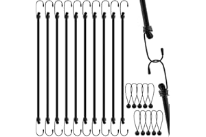 WUGU 10er-Set Spanngummi mit Haken, inkl. Extra Stark Spanngurte mit Haken, Wasserdicht Planenspanner, Elastische Gepäckspanner, Expander mit Haken für Unterschiedliche Ladesicherungen(100cm) Schwarz