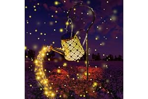 APASILU Watering Can with Lights, Solar Lights Outdoor Garden Decor, Large Hanging Lantern Waterproof Landscape Lamps Outside Decorations for Patio Yard Pathway Walkway Gardening Gift (Warm White)