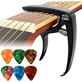 PICKO Capodastre Guitare, Capo Guitare, Capodastre avec 6 Médiators | Capo pour Guitare Acoustique Électrique Classique Basse