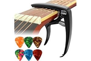 PICKO Kapodaster, Capo Gitarre, für Gitarre,Trigger Kapodaster Capotastos für akustische E-Gitarren und Ukulele, Material Zinklegierung, Schwarz