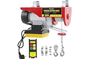 VELPAX Polipasto Eléctrico, Capacidad de Elevación de 200 kg, Torno de Cable de 12 m, Elevador Electrico 510 W, Velocidad de Elevación de 11 m/min, con Mando a Distancia por Radio Grúa