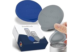 FRISCHFRESH - Couvercle pour canette de boisson : 0,25/0,33-0,5l+ (bleu foncé-gris, 0,25l)(Conforme REACH, BPA-free) Parfaite protection en festivals, à la plage, dans le jardin et en déplacement