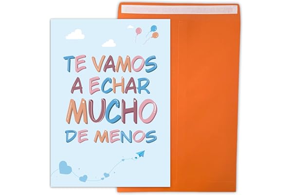 CUBIBOO ART Tarjeta despedida compañero trabajo grande A4 - (42×30 cm abierta (A3) – Regalo profesora o compañera con sobre naranja alegre (DESPEDIDA)