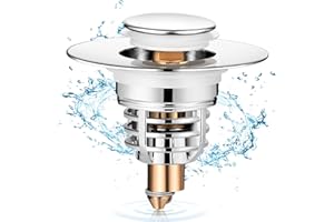 Diboniur Tappo Lavandino Bagno, Tappo Bidet Universale Pop up Aggiornato，Tappo di scarico in metallo per vasca da bagno, cucina, lavabo (apertura foro di scarico 32-41 mm)